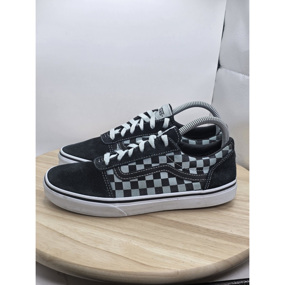 Womens Sz 7.5Vans Off the Wall 500714 Black/Off White Checker Suede Skate Canvas